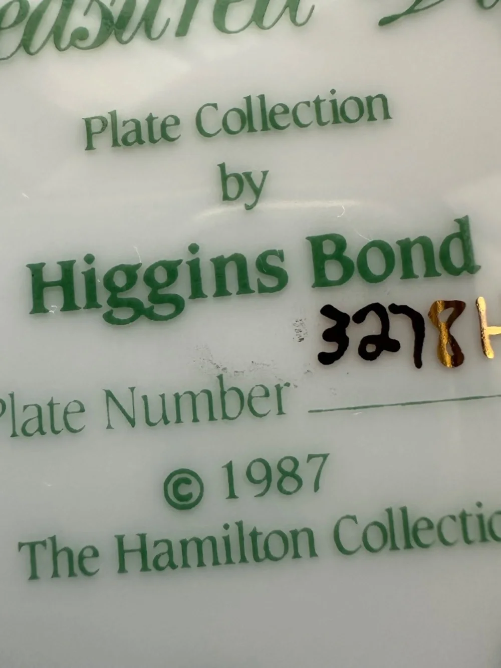 Vintage 1987 Hamilton Collection 